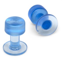 Clear Blue tab smooth rond 15mm (5st)