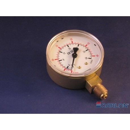 Manometer werkdruk onderaansluiting ¼" Argon/CO² 0-28/30 l/min 63mm