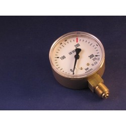 Manometer inhoudsdruk onderaansluiting ¼" Argon/CO² 0-200/315 bar 63mm