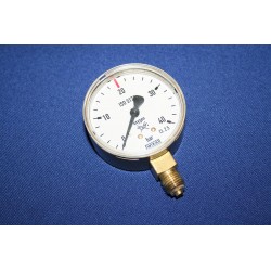Manometer werkdruk onderaansluiting ¼" Zuurstof 0-20/40 bar 63mm