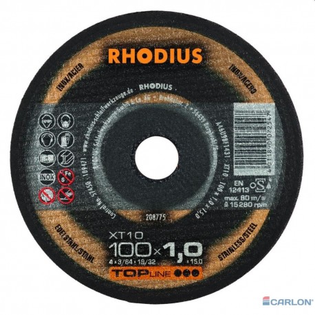 Doorslijpschijf RVS 100x1,0x10,0mm (Rhodius)