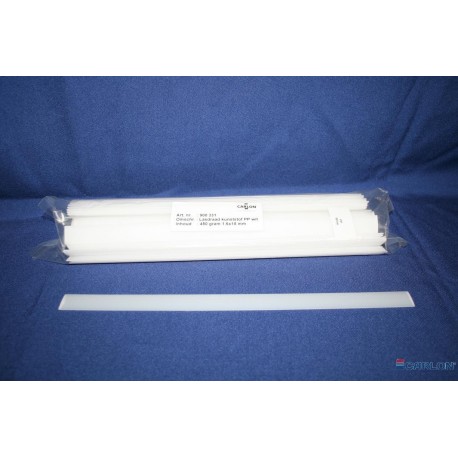 Lasdraad kunststof PP wit plat 1,6x18mm (450gr)