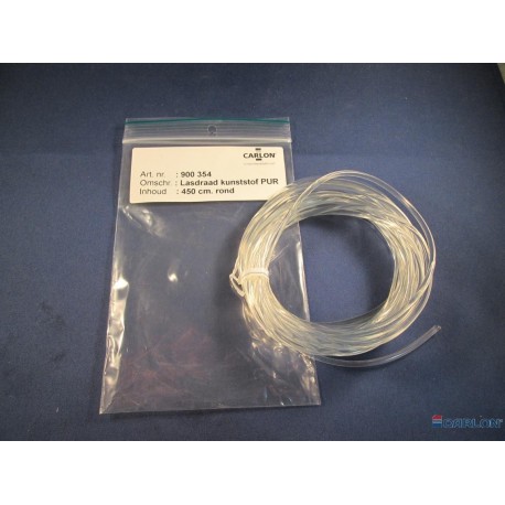 Lasdraad kunststof PUR transparant 3mm rond 450cm rol