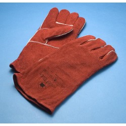 Lashandschoen rood splitleder gevoerd XL/10