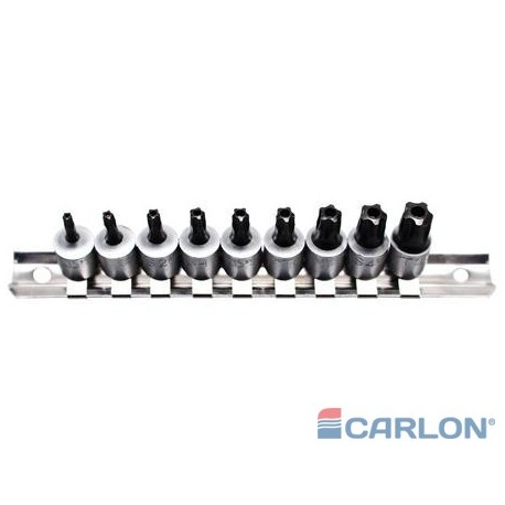 Dopsleutelset ¼" IPR 5-ster met boring 9-dlg