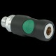 Veiligheidskoppeling C/25 1/2" buitendraad met drukknop groen