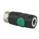 Veiligheidskoppeling C/25 3/8" binnendraad met drukknop groen