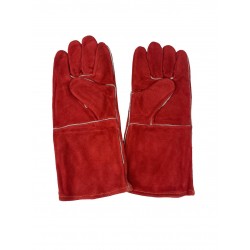 Lashandschoen rood splitleder gevoerd XL/10