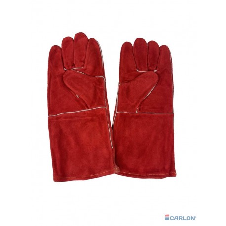 Lashandschoen rood splitleder gevoerd XL/10