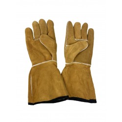 Lashandschoen geel splitleder katoen gevoerd XL/10