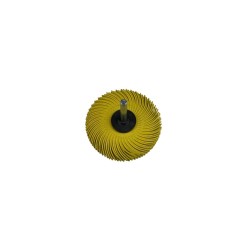 Bristle disc ster 75mm met as P80 geel