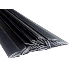 Lasdraad kunststof TPO zwart plat 8z1mm staaf (25st)