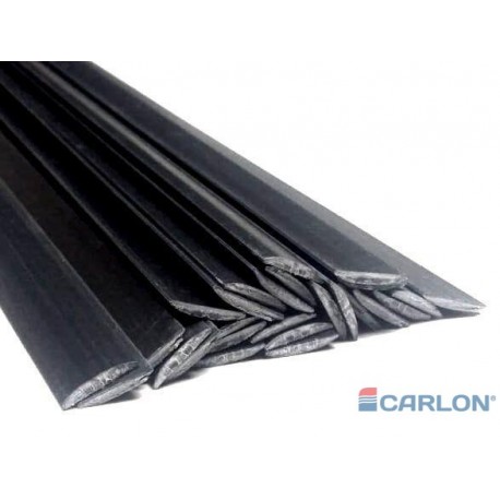 Lasdraad kunststof TPO zwart plat 8z1mm staaf (25st)